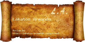 Lakatos Armanda névjegykártya